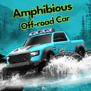 Threeking 1:14 Waterproof Monster Truck Toys RC Cars Speed-Adjustable Amphibious Remote Control Car Trucks with Lights 4WD All Terrain Off-Road Pickup Toy Gifts Presents (Blue)