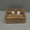 Wicker Baskets, Baskets for Organizing, Rattan Woven Basket for Storage, Organizer Bins with Built-in Handles, Storage Basket for Shelves (Water Hyacinth, Small)