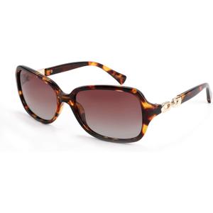 FEISEDY Vintage Square Polarized Sunglasses for Women UV400 Travel Driving Fashion Arcuate Sunglasses B2526 (Leopard)