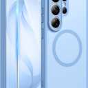 FNTCASE for Samsung Galaxy S26-Ultra Case: [Fit for Magsafe] [Full Camera Protection] Translucent Matte Cases with [Screen Protector] Military Grade Shockproof Protective Phone Cover - Light Blue
