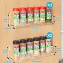 Nieifi Spice Rack Wall Mount, 4 Pack, Clear, Screw or Adhesive Installation, Spice Rack Organizer for Your Kitchen Cabinet or Pantry Door