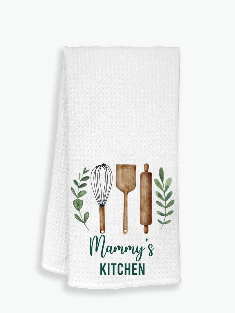 Mammy's Kitchen Towel - Tea Towel Kitchen Decor - Mammy's Kitchen Soft And Absorbent Kitchen Tea Towel - Decorations House Towel - Dish Towel Gift For Mother's Day - Birthday - Holiday