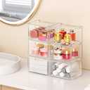 caktraie 6 Pack Small Stackable Stroage Drawers, Acrylic Bathroom Makeup Organizer, Plastic Storage Bins For Vanity, Undersink, Kitchen Cabinets, Pantry, Home Organization