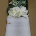 Fake Flowers with Vase Silk Flowers in Vase Dahlia Flowers Arrangement Suitable for Home Office Decoration, Dining Table Centerpiece (Dahlia-White)