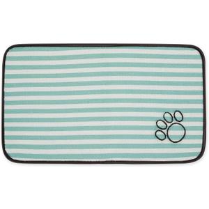Bone Dry Machine Washable, Ultra Absorbent Pet Mat, 10x18, Green Stripe
