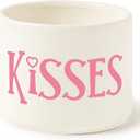 WATINC Valentines Day Candy Dish Mini Ceramic Bowl, Wishes Candy Cane Tiered Tray Decor,Love Heart Snack Sweets Table Shelf Accents Gift for Party Home Kitchen (Kisses)