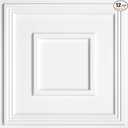 STICKGOO PVC Ceiling Tiles, 2'x2' Glue Up Ceiling Panel White to Prevent Breakage Cover 48 Sq. Ft, Pack of 12 Tiles