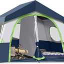 HIKERGARDEN 8 Person Tent for Camping Family Outdoor Cabin Tent, Dark Blue
