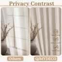 96 Inch Living Room Curtains Natural Taupe Linen Pleated Drapes Back Tab Ceiling Track 8ft Light Filtering Privacy Rustic Cabin Farmhouse Sheer Window Curtain Decor Design for Bedroom 2 Panels Set