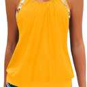 Yonique Two Piece Tankini Bathing Suits T-Back Blouson Swim Tops with Boy Shorts Women Swimsuits Sporty Swimwear (L)