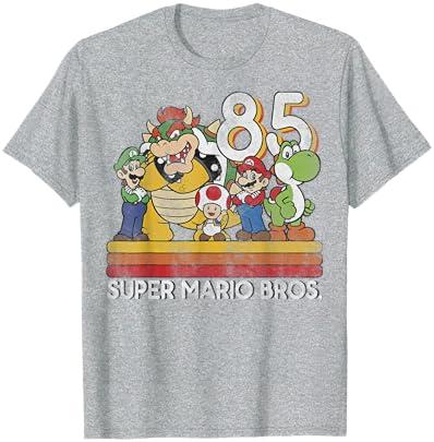 Super Mario Bros Retro Character Line-Up Comfort Colors Adult Heavyweight T-shirt, Size 2XL