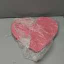 BENECREAT Pearl Pink Heart Pin Cork Board, 11.8x10.7inch Bulletin Display Board Wall Mounted Cork Board with Pink Frame for Brooch Pin Storage Display, Office Home and School Decor