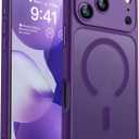 CANSHN Magnetic Compatible with iPhone 17 Pro Max Case, Upgraded [Full Camera Protection] [Compatible with Magsafe] [Translucent Matte] Shockproof Protective Phone Cover 6.9 Inch - Deep Purple