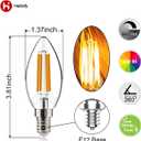 helloify BA11 Dimmable Vintage LED Edison Candelabra Bulb, 60W Equivalent, High Brightness, 2700K Warm White Light, Clear Glass, Candles/Chandelier Style, E12 Screw Base, 12PCS