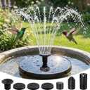 Solar Bird Bath Fountain, 2026 Upgraded Solar Fountain Pump with 7 Nozzles, 1.4W Free Standing Floating Solar Powered Water Pump Fountain for Bird Bath, Garden, Pond, Pool, Outdoor (6.3in)