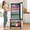 Mini Fridge Stand Hold Up to 350 lbs Mini Fridge Stand with Storage 19.7x19.7x18" Refrigerator Table with Stainless Steel Wheels 2-Tier Refrigerator Cabinet for Dorm Apartment Kitchen Office Bedroom