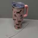 40oz Basset Hound Tumbler with Handle and Straw, Cute Dog Stainless Steel Insulated Cup with Lid and Straw, Travel Coffee Mug Water Bottle, Birthday Mothers Day Gifts for Women Men Animal Lovers