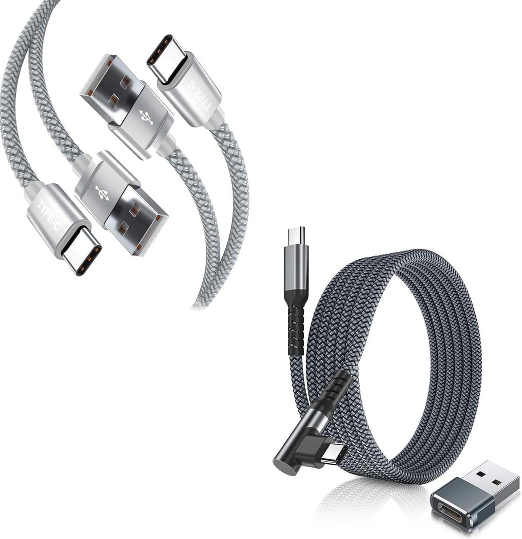 USB Type C Charger Cable 6.6FT Bundle with Type C 100W Cord 10ft,Compatible with iPhone 15 Pro Plus Max,MacBook Mac,iPad Pro 11 Air 4 4th Mini 6 Generation 2021,Samsung Galaxy S21 Plus (2+1 Cables)