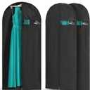 3 Pack Heavy Duty Garment Bags for Travel Suit Bags, Dress Bags, Garment Bags for Hanging Clothes with Pockets Men's Suit Holder for Shirts, Coats, Dresses (Black, 3Pack 50")