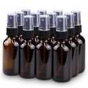 Wedama Spray Bottle, 2 oz Fine Mist Glass Spray Bottle, Little Refillable Liquid Containers for Watering Flowers Cleaning (12 Pack, Amber)