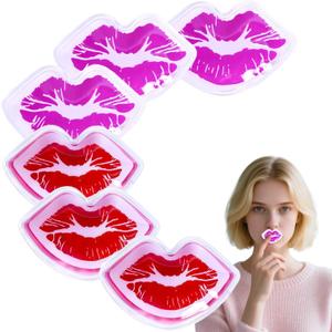 5 x Lip Ice Pack for Injuries, Mini Small Gel Ice Pack, Hot and Cold Compress, Reduce Pain and Swelling, Dark Circles Fade, Eye Relax, Anti-Aging Lip Care Pad Gift for Girl Woman (6 PCS)