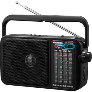 Gelielim Radio Portable AM FM with Bluetooth Loud Speaker, Radio Plug in Wall or Battery Powered Best Reception for Home or Outdoor, Earphone Jack, Large Dial Easy to Use, Great Gfits for Seniors (Black) Gelielim Radio Portable AM FM with Bluetooth Loud Speaker, Radio Plug in Wall or Battery Powered Best Reception for Home or Outdoor, Earphone Jack, Large Dial Easy to Use, Great Gfits for Seniors (Black)