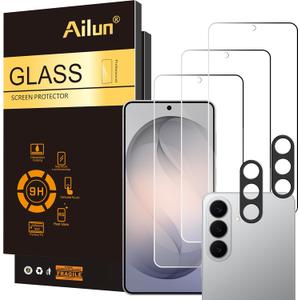 Ailun Glass Screen Protector for Galaxy S26+ / S26 Plus [6.7 Inch] 3Pack+2Pack Camera Lens Tempered Glass Fingerprint Unlock 0.25mm Anti-Scratch Case Friendly Clear-HD[Not for S26/S26 Ultra] (Transparent)
