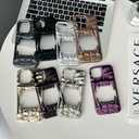 Yesunktt Hollow-Out Crinkle Tiger Teeth Design for iPhone 15 Plus Case Electroplated Matte Finish Shockproof Silicone Soft Cover with 3D Textured Creative Style，Electroplated Black