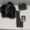 Estune 7 Pcs 1920s Flapper Accessories for Women Headpiece Fur Shawl Clutch Earrings Necklace Gloves Holder Roaring Costume