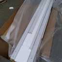 42x96 Inch White Sliding Barn Door Slab with 7ft Hardware Kit Included, 5-Panel, MDF Wood Panel Covered with Water-Proof Scratch-Proof PVC Surface, Simple DIY Assembly