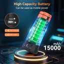 Rechargeable Camping Light with Stand 7ft Max Height, 15000mAh Portable Cordless LED Work Light, 5500 Lumen 6500/4500/3500K Dimmable Emergency Flashlight with Detachable Tripod, Orange