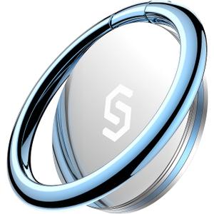 Syncwire Cell Phone Ring Holder Stand, 360 Degree Rotation Finger Ring Kickstand Polished Metal Phone Grip for Magnetic Car Mount Compatible with iPhone, Samsung,Pixel, Smartphone Accessories - Blue