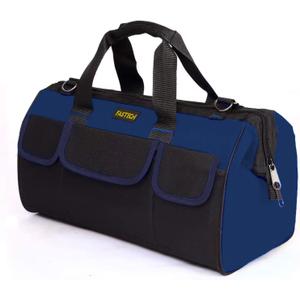 FASTECH 20 Inch Heavy Duty Tools Bag with Wide Mouth for Tool Storage, Carrier and Organizer,Tote Bag for Men/Women, Wide Mouth Tool Bags With Inside Pockets (20 Inch)