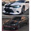 4Pcs Front Bumper Lip Compatible with 2015-2024 Dodge Charger, Air Dam Lower Chin Spoiler Splitter Fit for SRT Hellcat 392 Scat Pack GT R/T Daytona, Protection Body Kit (Glossy Black)