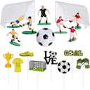 Pistha 18 Pieces Soccer Cake Topper Decorations Soccer Ball Cupcake Topper Soccer Player figure for Soccer Birthday Party Sport Party Football Theme Party Supplies for Men Boy