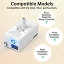 Cat Water Fountain Pump for 50oz, 95oz Fountain, Ultra Quiet, USB Cable, LED Light and 6 Pack Pet Fountain Filters