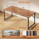 PRAISUN 55 X 24 Inch Computer Desk with Deeper Desktop, Gaming Office Writing Work Desk for Home Office, Study, Bedroom, Work from Home, Metal Frame, Rustic Brown, 55*23.6inch