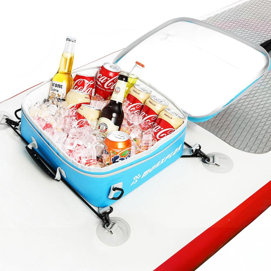Waterproof PVC Paddleboard Cooler Deck Bag - 12 Can Soft Insulated Cooler for Paddleboarding, Camping, Kayaking (blue)