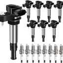 Set of 8 Ignition Coil Packs & Spark Plugs for 2007-2011 Cadillac DTS, 2007-2009 SRX, STS, XLR, 2007-2011 Buick Lucerne, UF543, 099700-0940