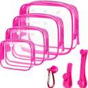 4 Pack Clear Bogg Beach Makup Bag Accessories with 3 Pack Insert Hooks for Bogg Bags, Clear Bogg Makeup Pouches Phone Holder for Bogg Bags Divider Storage Inner Compatible Pouch Travel Cosmetic Bag