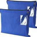 2 Pcs Interoffice Mailer Canvas Transit Sack Zipper Bag 18" x 14" Large Zipper Pouch with Grommet Interoffice Mail Bag (Blue)