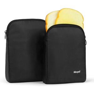 Moyad Reusable Sandwich Bags 2 Pack, Insulated Snack Bag for Lunch Bag, BPA Free Lunch Pouch for Men Women for Picnic, Travel, Office (Black)