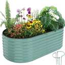Galvanized Metal Planter Raised Garden Bed Kit for Gardening Outdoor6x3x2ft Planter Grow Garden Box Raised Flower BedLong Vegetable Clearance Herb Raised Garden Beds for Container Gardening (Green)