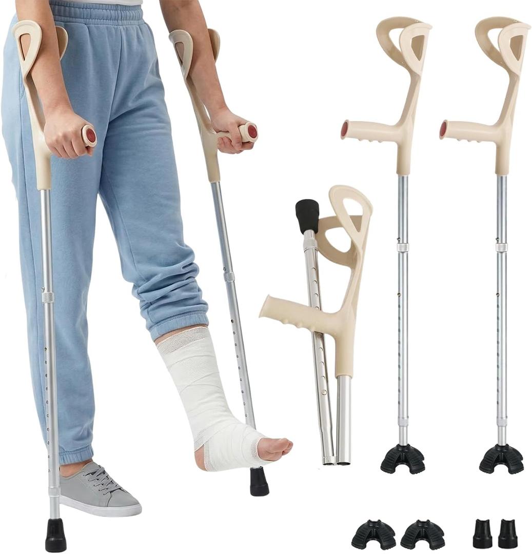 Forearm Crutches for Adults & Seniors, Adjustable Aluminum Pair, 
Extended Length	33.5 inches