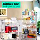 susunnus Stainless Steel Cart with Wheels 3 Tier,Stainless Steel Kitchen Cart,Utility Cart,Metal Cart with Wheels,Suitable for Various Occasions,Movable,Gift Tools