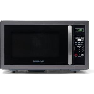 Farberware 1.1 Cu. Ft. Countertop Microwave Oven 1000 Watts Power, Auto Cook Settings, Defrost, Easy Clean and Child Safety Lock - Stainless and Black