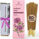 Calmveda Rose Incense Sticks, 80 Sticks - Charcoal Free, Handmade by Indian Artisans, Perfect Housewarming Gift, Promotes Love & Care
