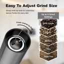 Aelga Pepper Grinder with Silicone Funnel - 4oz Glass Manual Mills with Adjustable Ceramic Core, Refillable Kitchen Gadget