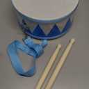 Kids Drum Set,8 Inch Wooden Drum Toys,Educational Baby Musical Toy with an Adjustable Strap and 2 Drumsticks,Sensory Musical Instrument Toys for Toddler,Kids,Boys & Girls (Blue Triangle Style)