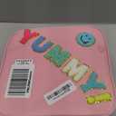 Insulated Lunch Bag With Adjustable Shoulder Strap, Nylon Preppy Lunch Box Large Insulated Lunch Bag Reusable Lunch Tote Bag with Smiley Preppy LunchBag for Girls School Travel Picnic (Pink)